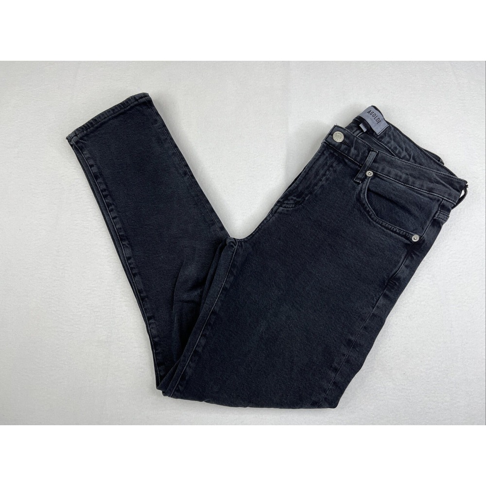 AGOLDE Jeans Toni Mid-Rise Straight Size 26 Black Montage A133E-3002